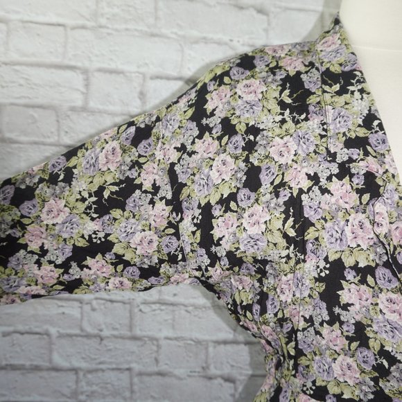 Vintage 80s Ann Taylor Floral Midi Dress - Picture 3 of 11